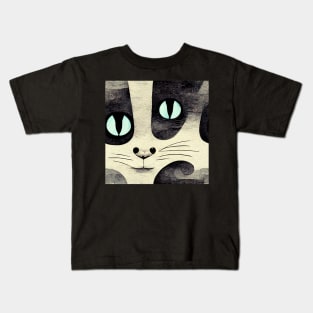 Cat Abstract style pattern 37 regular grid Kids T-Shirt